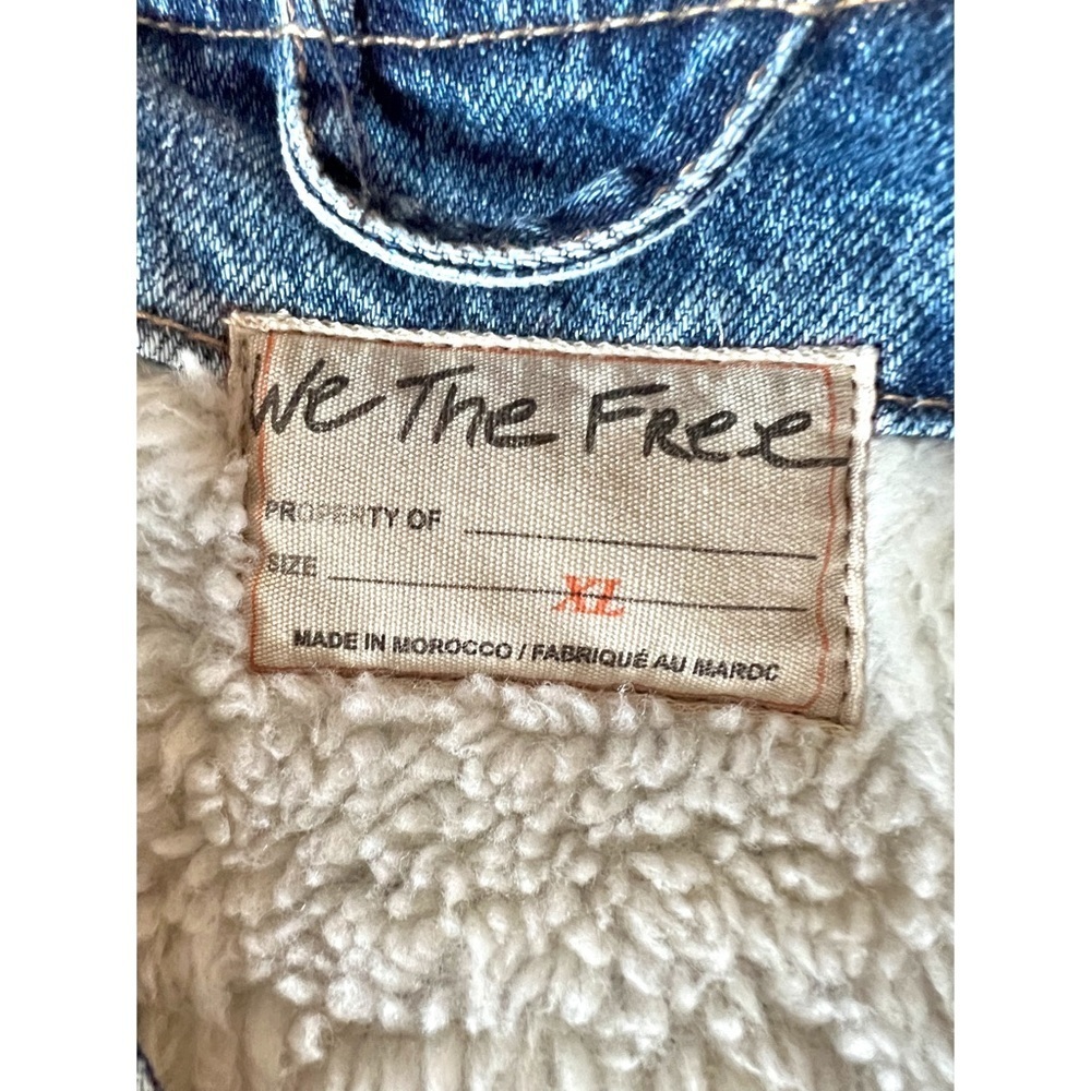 Nwt Free People Florence Ranch Sherpa Lined Denim Western Coastal Cowgirl Vest - Picture 8 of 14